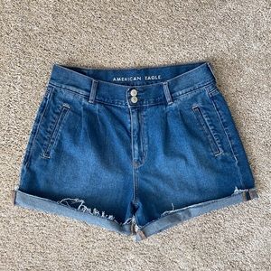 American Eagle Outfitters Dark Blue Denim Jean Shorts